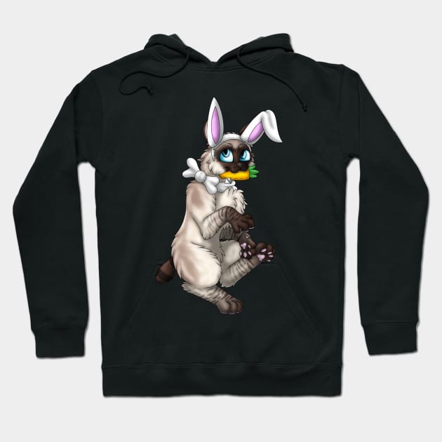 Bobtail BunnyCat: Seal Lynx Point (White) Hoodie by spyroid101